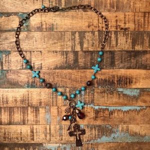 Bronze and Turquoise Necklace